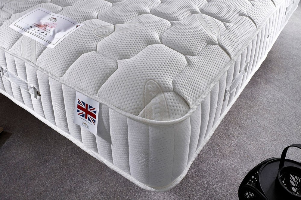 Soverign Quilted Pocket Sprung Memory Foam Mattress Corner Shot