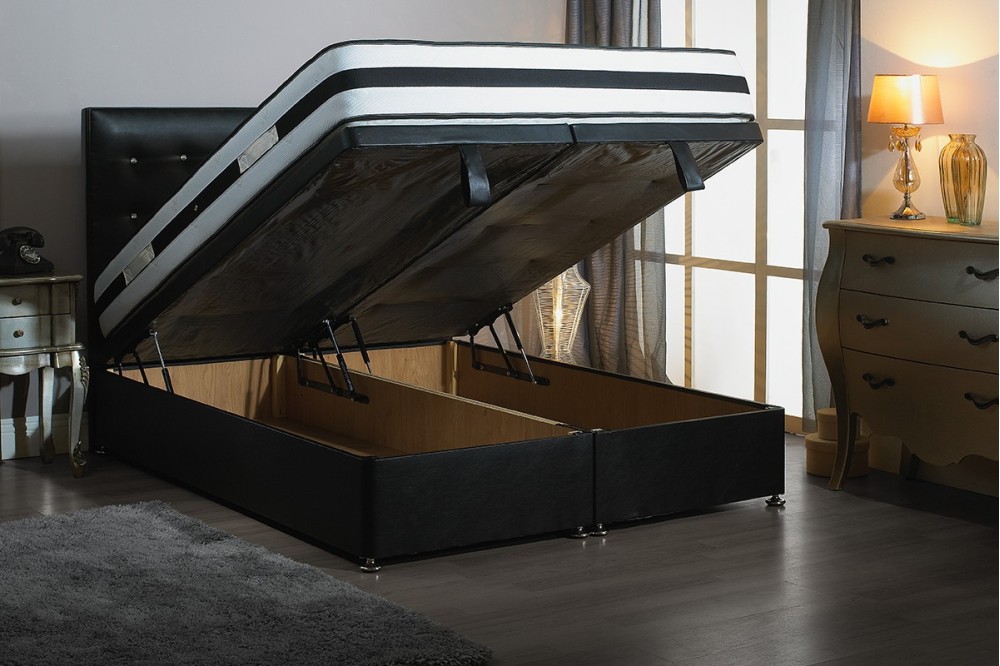 Double Bentley Foot End Opening Ottoman Bed open