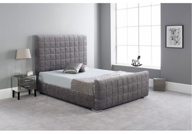 Hand crafted bed in grey