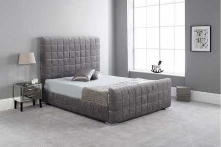 Hand crafted bed in grey