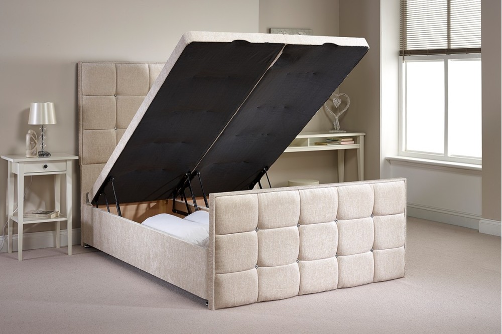 Small Single Aston Foot End Opening Ottoman Bed