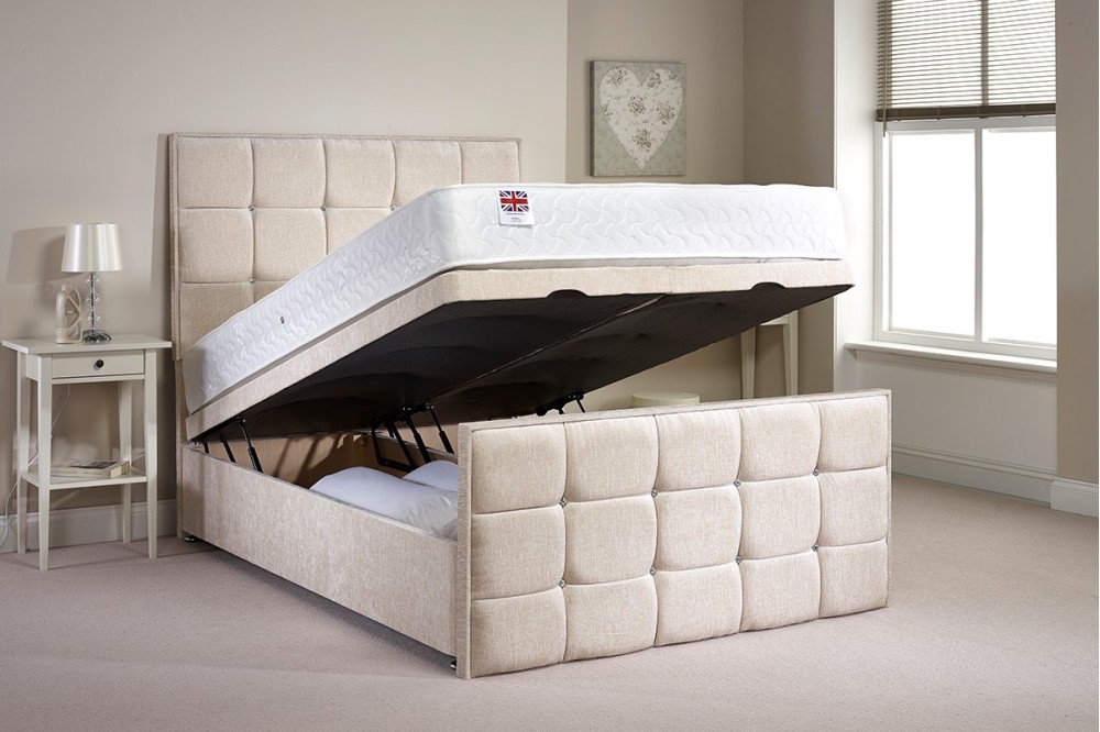 Single Aston Foot End Opening Ottoman Bed partial open