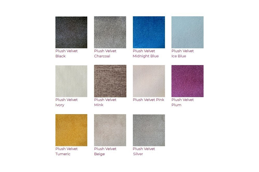 Plush Velvet Colour Chart - Next Divan