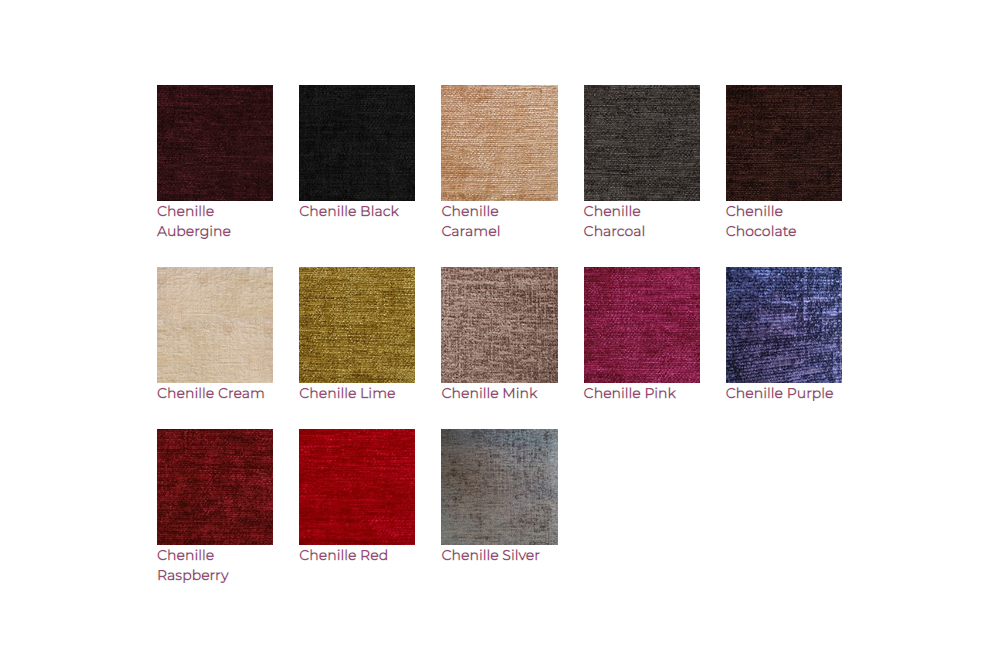 Chenille Fabric Colour Chart - Next Divan Chenille Fabric Colour Chart - Next Divan