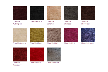 Plush Velvet Fabric Colour Chart - Next Divan