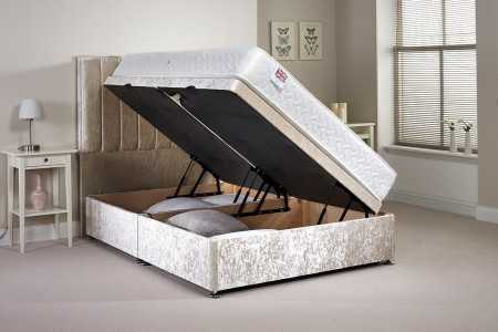 Single Harvard Side Opening Ottoman Bed Open with mattress example