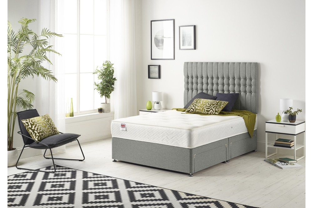 Galaxy Divan Bed with Bonnell Sprung Tufted Mattress