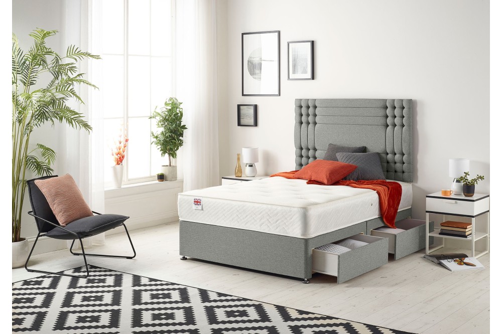 Flexby Divan Bed with Bonnell Sprung Tufted Mattress