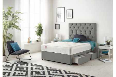 Premium Divan Bed with Bonnell Sprung Tufted Mattress