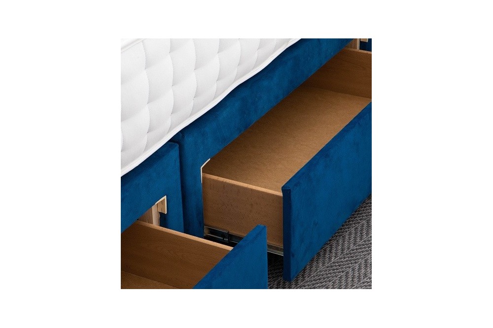 Double Drawers Blue Bed