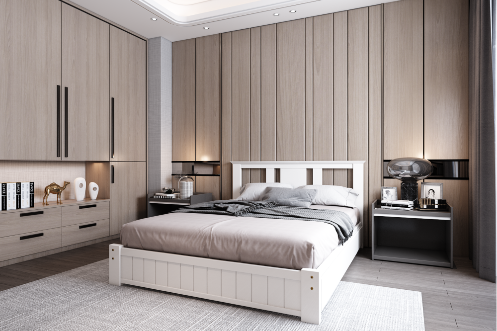Aurora bed | Solid Wood Shaker Bed|  Next Divan