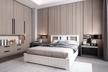 Aurora bed | Solid Wood Shaker Bed|  Next Divan