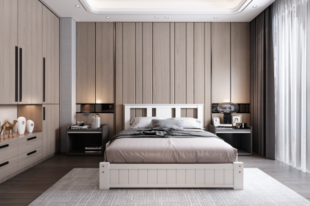 Aurora bed | Solid Wood Shaker Bed|  Next Divan