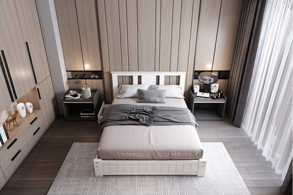 Aurora bed | Solid Wood Shaker Bed|  Next Divan