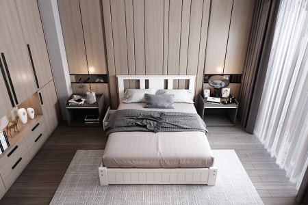 Aurora bed | Solid Wood Shaker Bed|  Next Divan