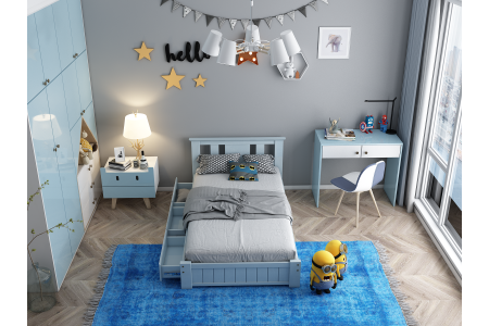 Blue Shaker Kids Storage Bed | Solid wood