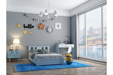 Blue Shaker Kids Storage Bed | Solid wood