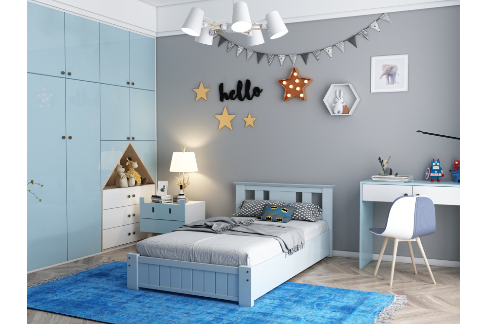 Blue Shaker Kids Storage Bed | Solid wood