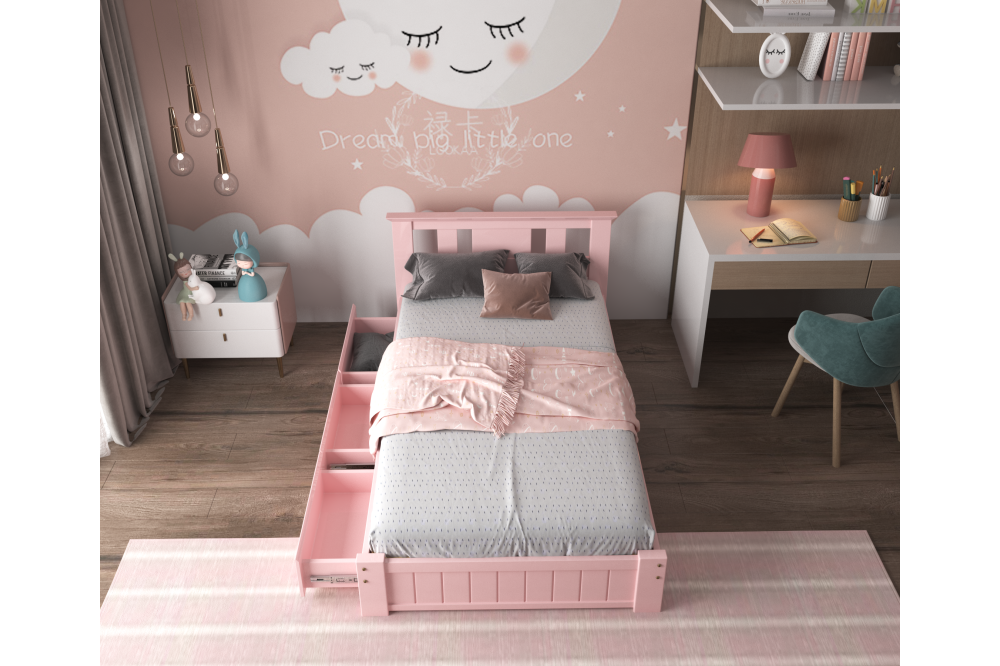 Pink Shaker Kids Storage Bed | Solid wood 2