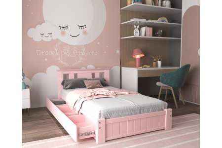 Pink Shaker Kids Storage Bed | Solid wood