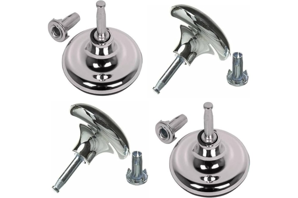 Chrome Bed Gliders & Furniture Feet Replacements