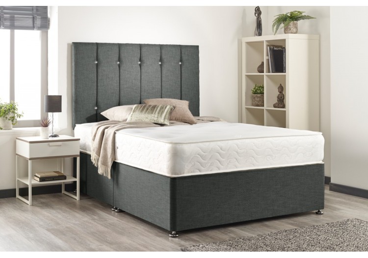 Double Beds Snuggle Divan Bed, King Size Bed Set With Memory Foam Mattress