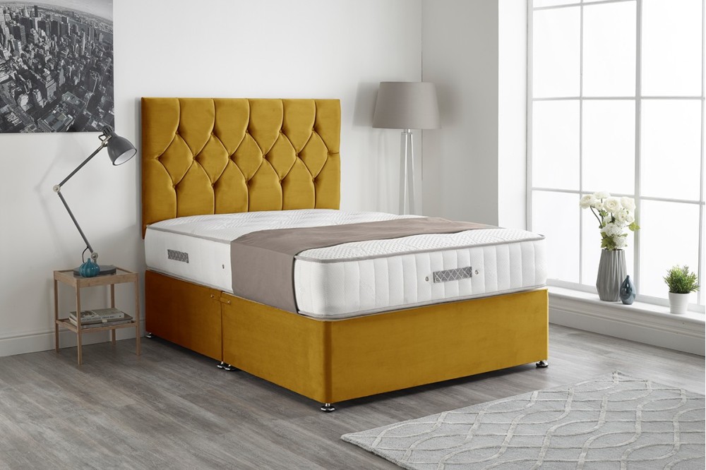 Ziggy Plush Divan Bed mustard