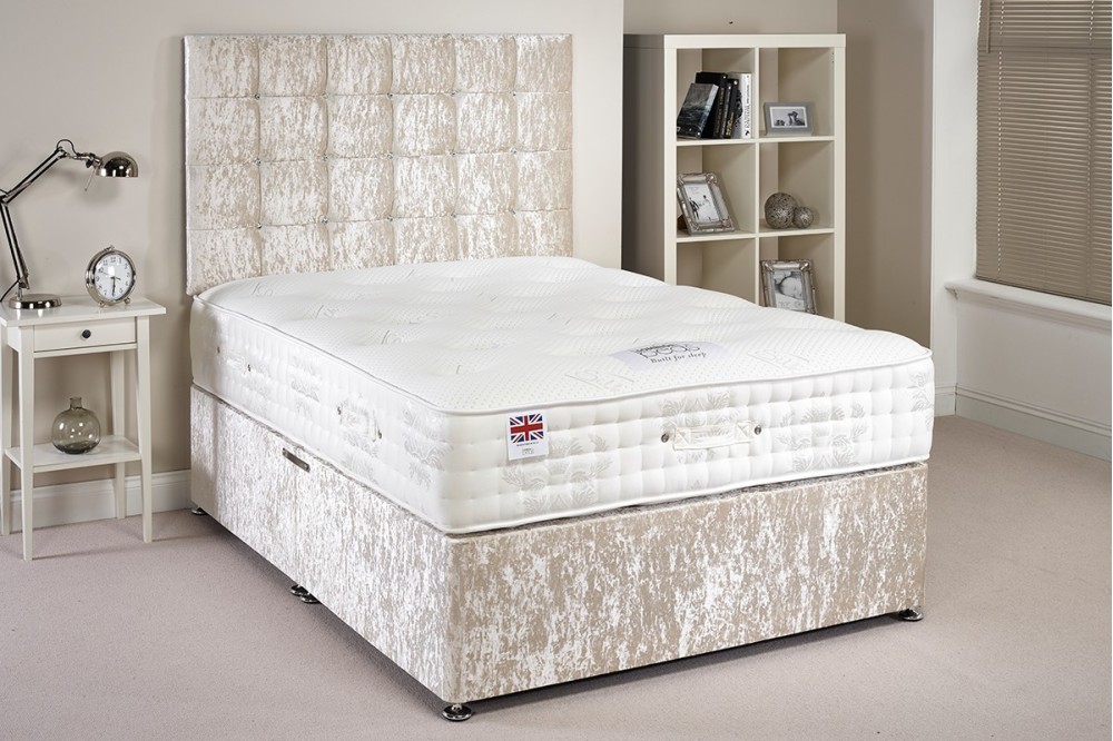 2500 Silk Pocket Sprung Divan Bed plush velvet