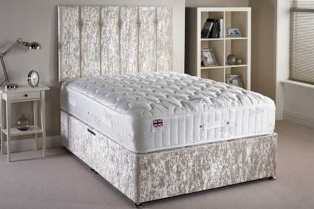 Quilted Ortho Support Divan Bed Set plush velvet