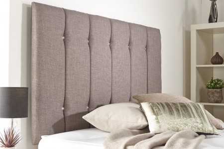 Snuggle Linen Fabric Memory Foam Divan Bed Set headboard detail