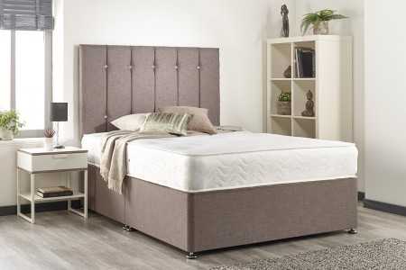 Snuggle Linen Fabric Memory Foam Divan Bed Set two