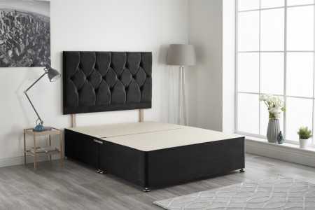 Ziggy Plush Fabric Divan Bed Base Black