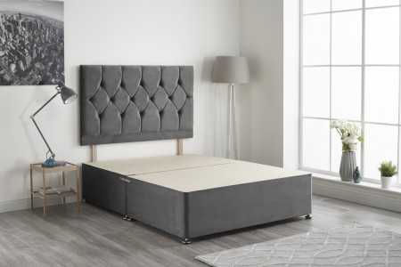 Ziggy Plush Fabric Divan Bed Base Grey