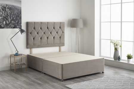 Ziggy Plush Fabric Divan Bed Base Beige