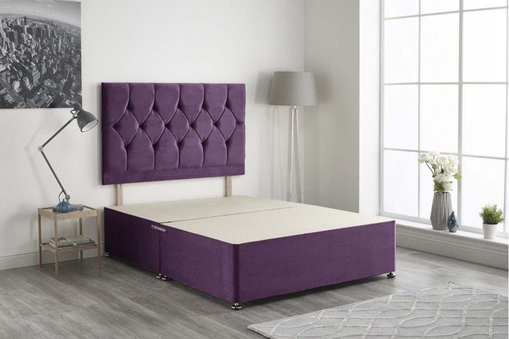 Ziggy Plush Fabric Divan Bed Base Purple
