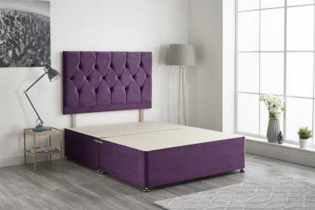 Ziggy Plush Fabric Divan Bed Base Purple