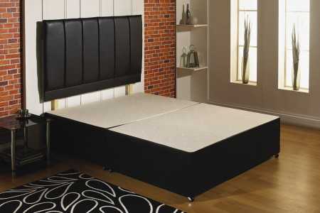 Black Leather Divan Bed Base