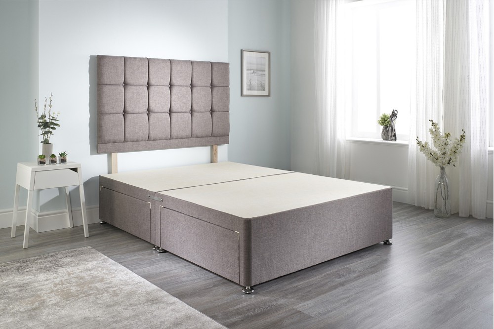 Linen Cubed Divan Bed Base main image