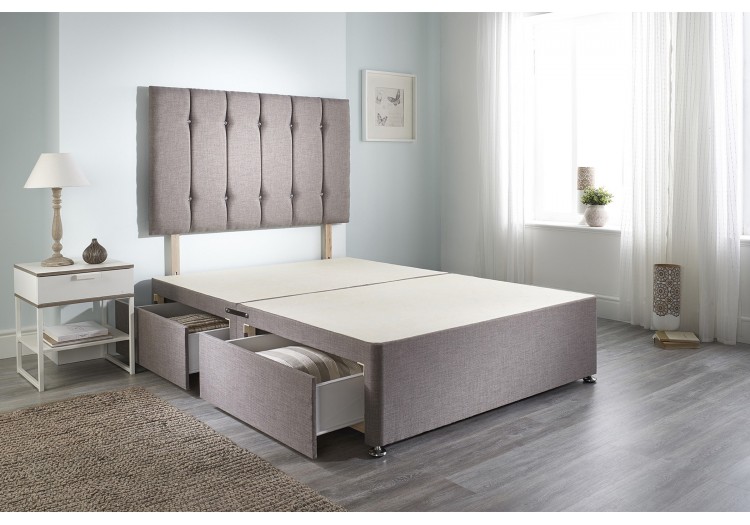 Snuggle Divan Bed Base Only, Fabric Headboard Divan Bed Frame With Storage