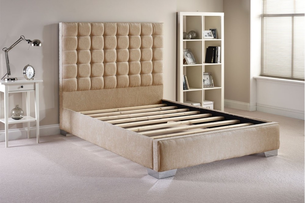 New Design High Quality Chenille Fabric Bed Frame