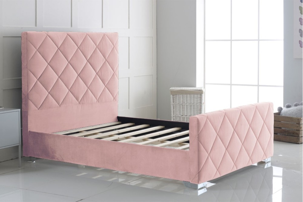 Hand Crafted Carnation Upholstery Bed Frame
