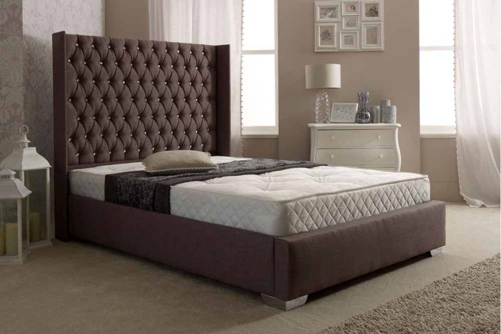 Wing Upholstered Bed Frame