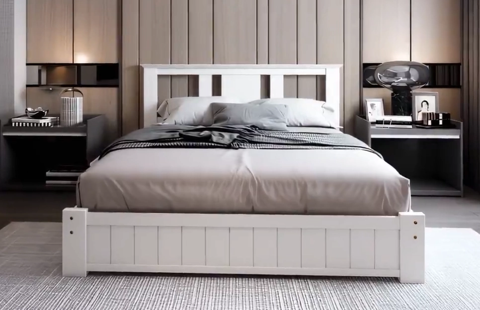 Aurora -White Shaker Bed Frame With Storage Drawers