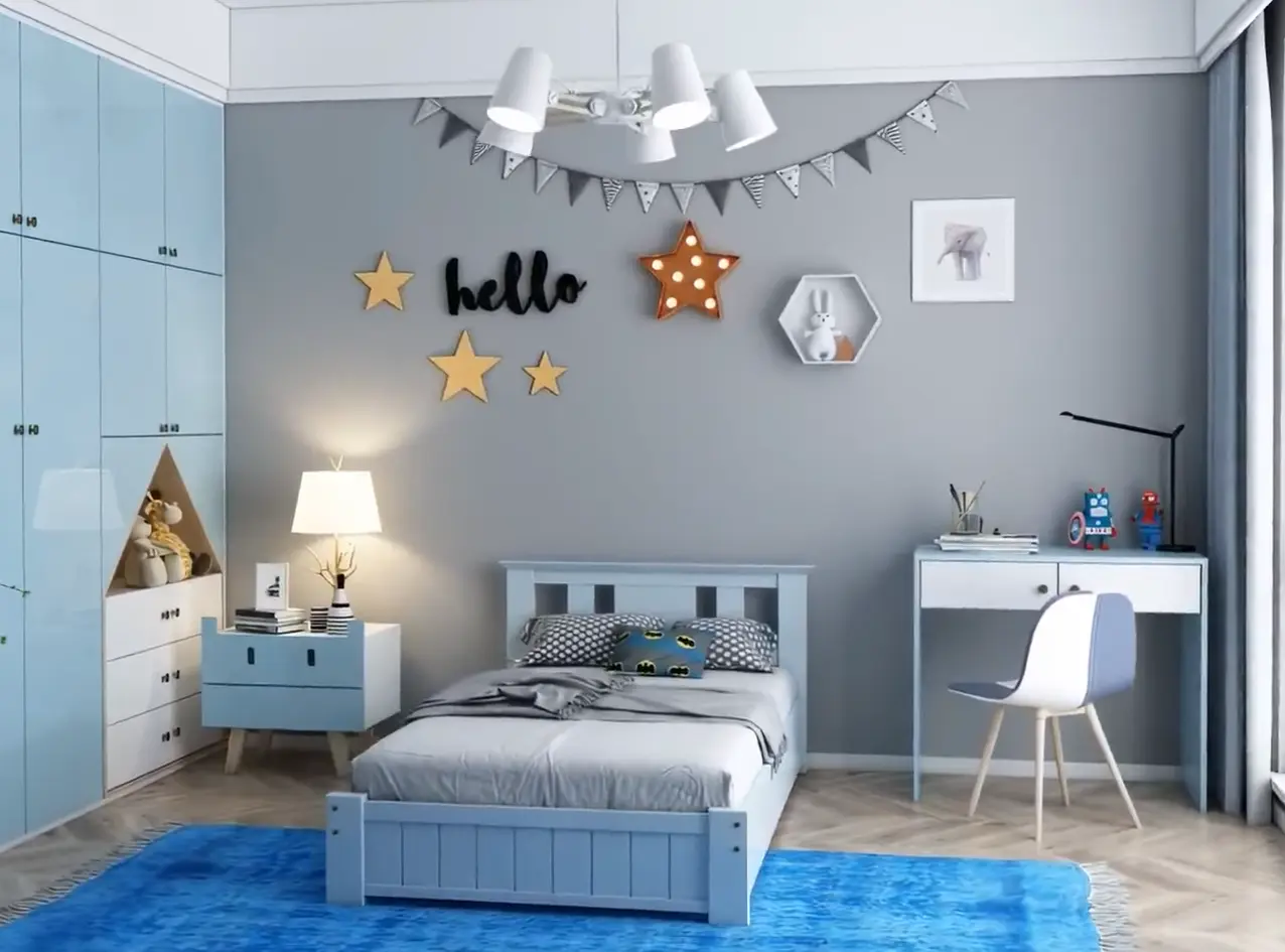 Aurora - Blue Shaker Kids Bed Frame With Storage Drawers