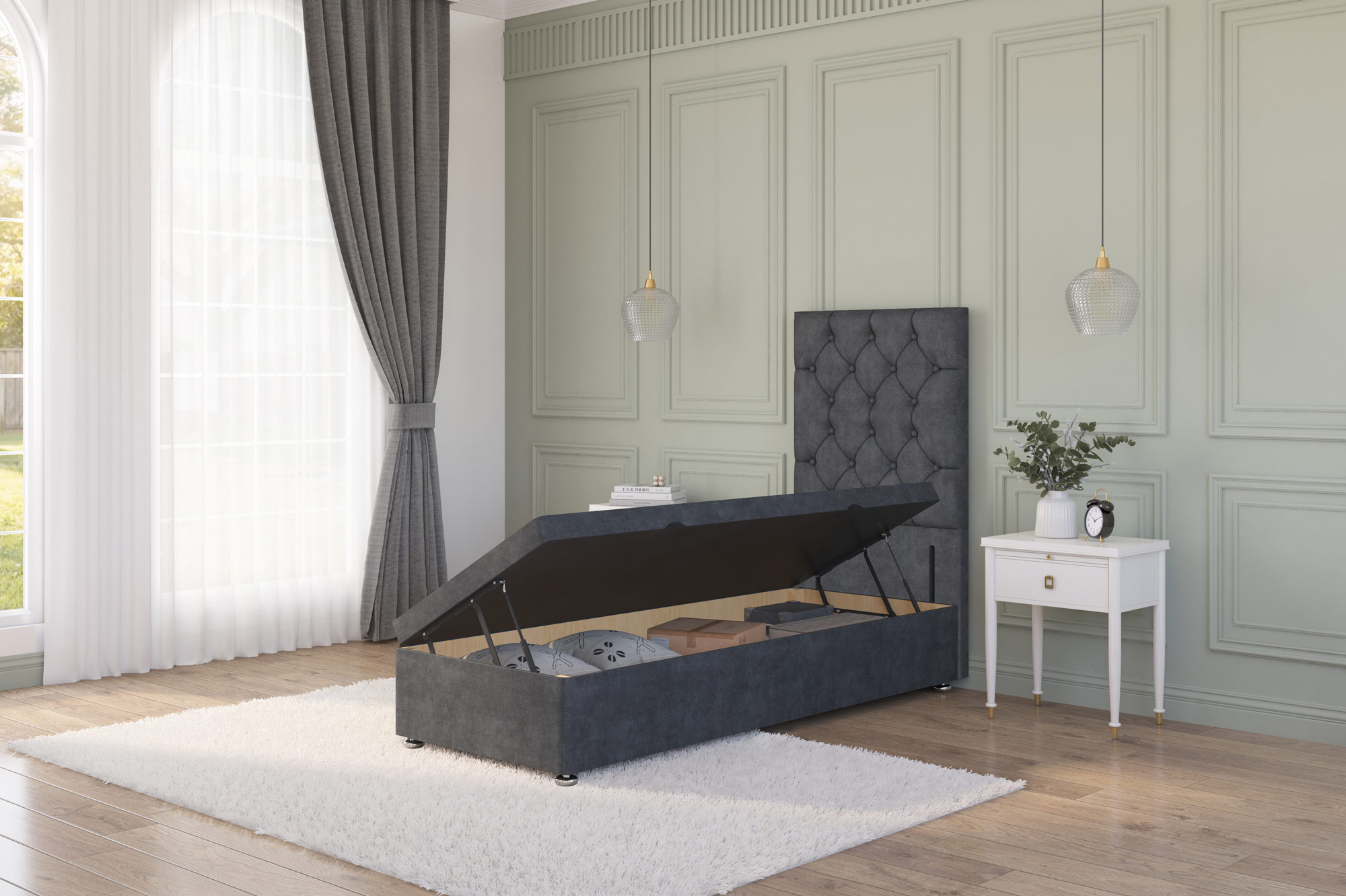 Premier Ottoman Bed | Side and Foot End Storage Beds |Next Divan 2