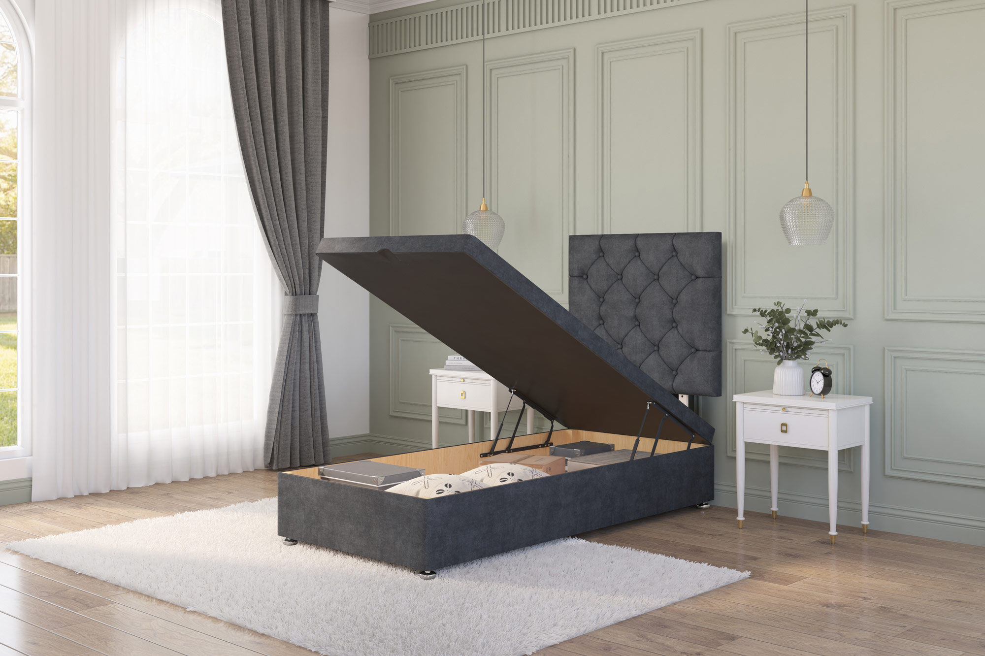 Premier Ottoman Bed | Side and Foot End Storage Beds |Next Divan