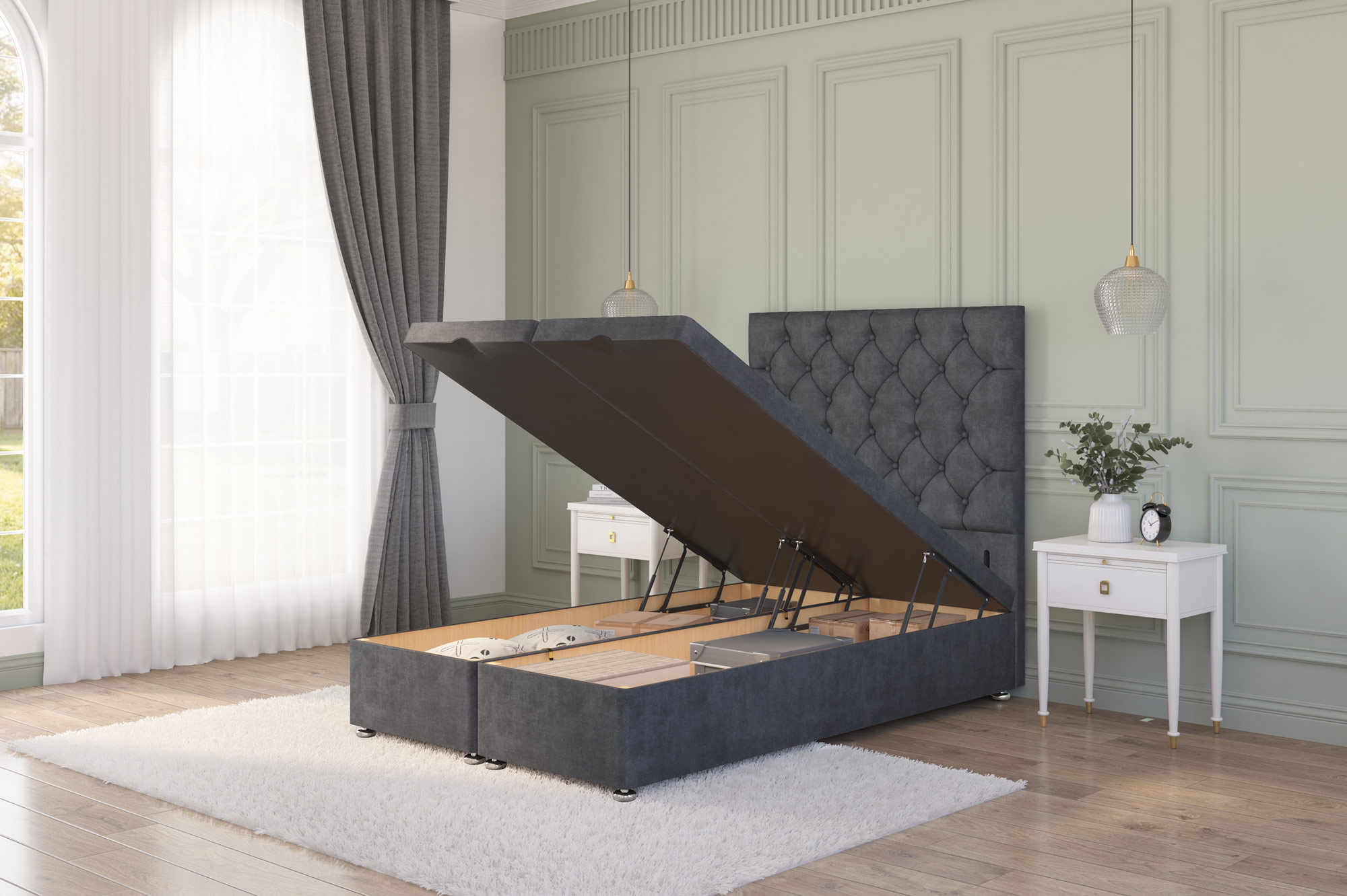 Premier Ottoman Bed | Side and Foot End Storage Beds |Next Divan 2
