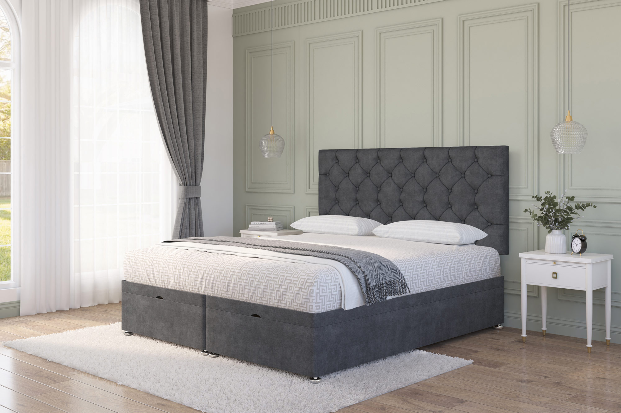 Premier Ottoman Bed | Side and Foot End Storage Beds |Next Divan 2