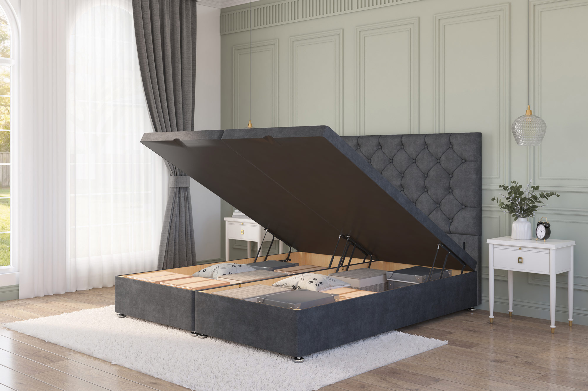 Premier Ottoman Bed | Side and Foot End Storage Beds |Next Divan 2